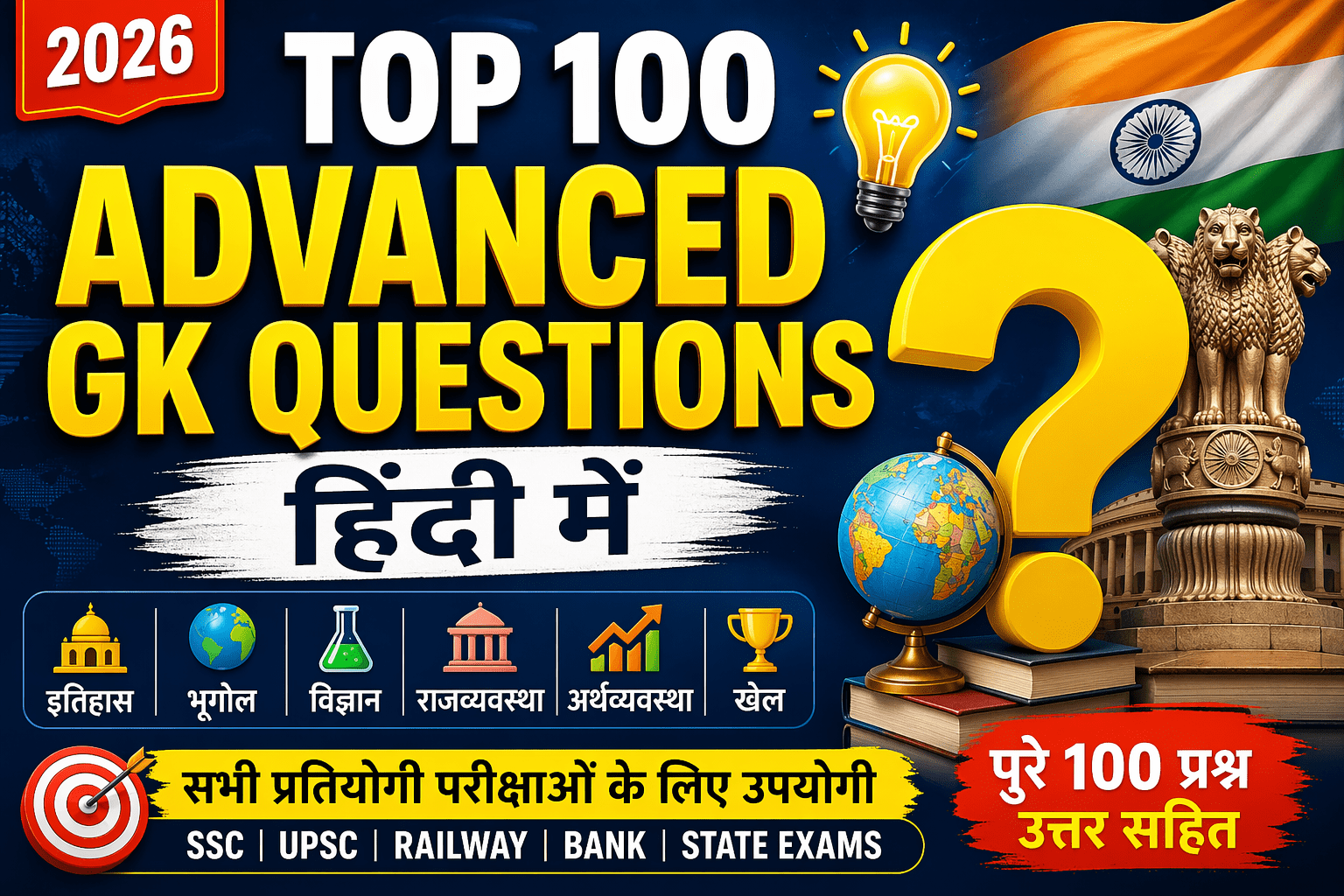 Top 100 GK Questions in Hindi