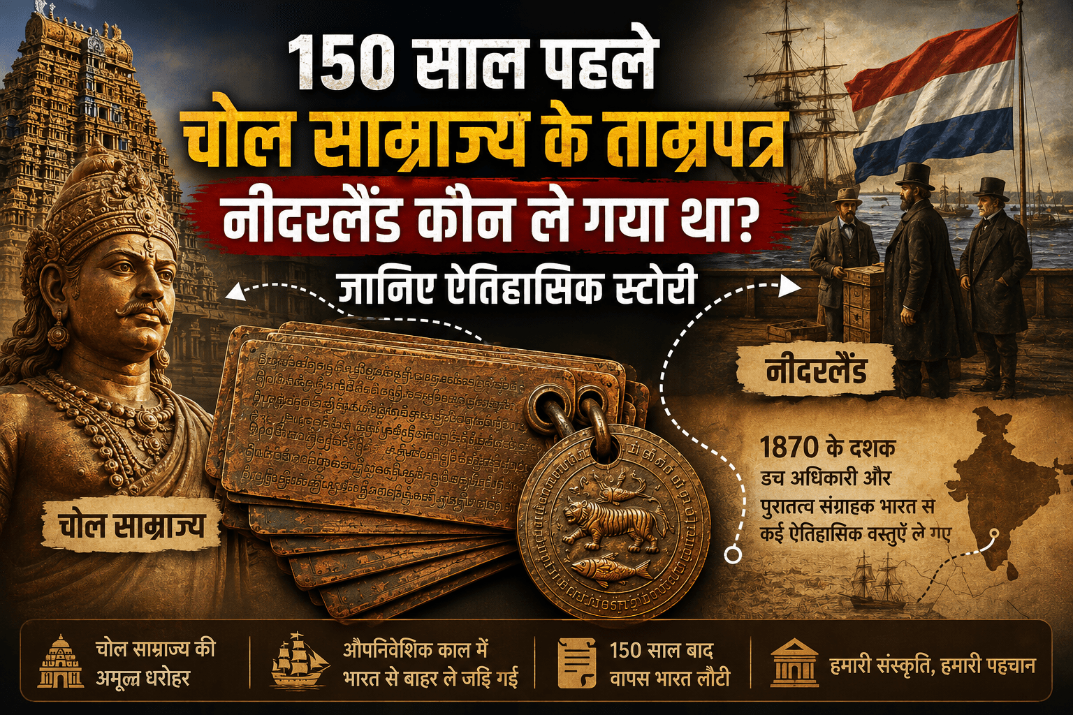 चोल साम्राज्य के ताम्रपत्र नीदरलैंड कौन ले गया ​Who took Chola copper plates to Netherlands ​Florentius Camper chola plates ​लीडेन प्लेट्स का इतिहास क्या है ​How Chola copper plates reached Netherlands ​नागापट्टिनम चोल ताम्रपत्र डच इतिहास​PM Modi Netherlands visit 2026 ​Chola copper plates returned to India ​चोल साम्राज्य के ताम्रपत्र नीदरलैंड ​Leiden plates returned to India ​नीदरलैंड से भारत आए ताम्रपत्र ​नरेंद्र मोदी नीदरलैंड यात्रा चोल राजवंश